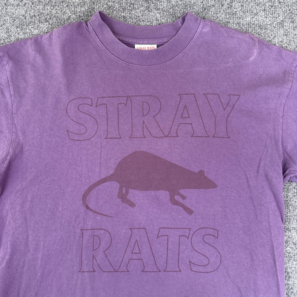 Stray Rats T Shirt Mens M Purple Rodenticide Logo Ratgirl Heavyweight Cotton